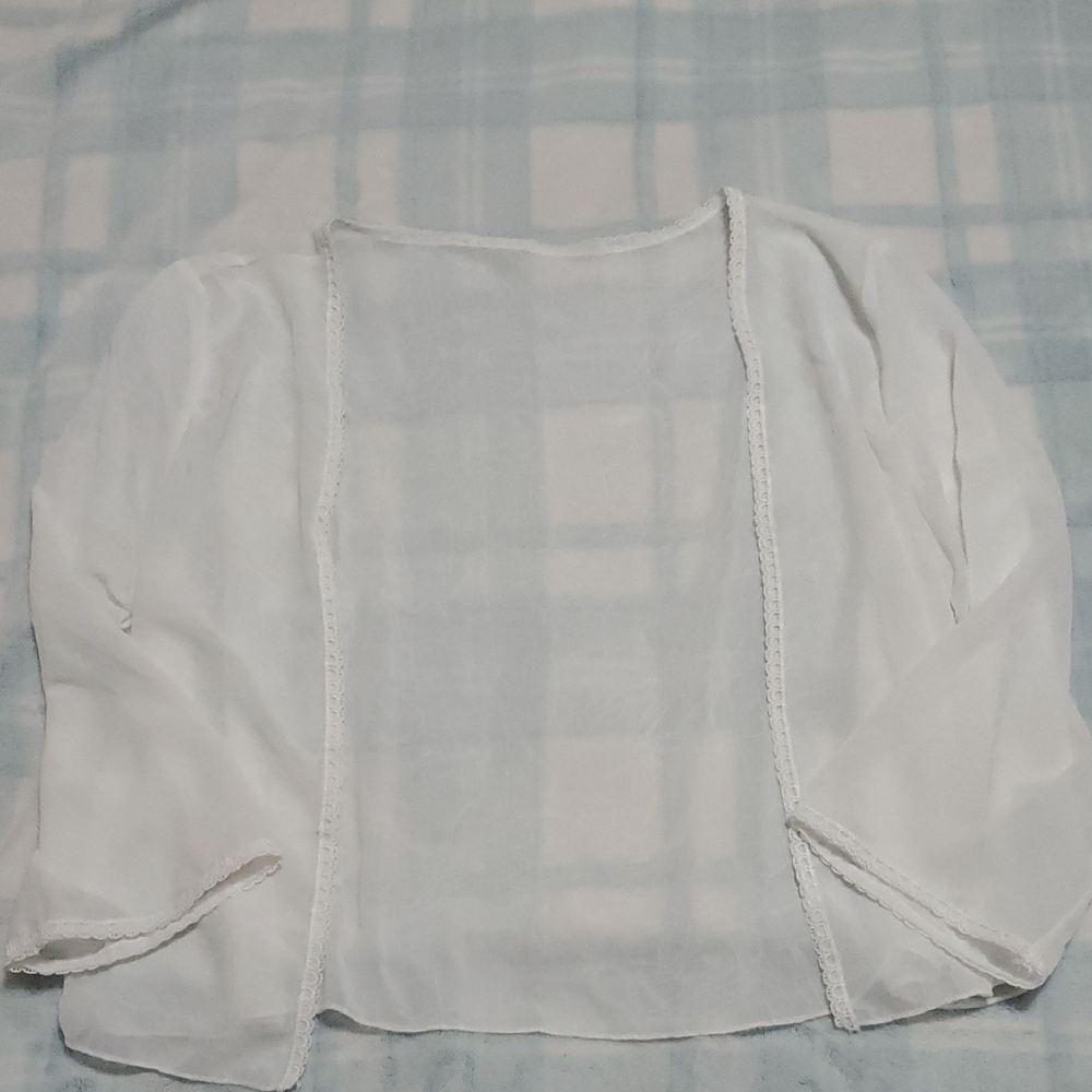 NWOT Sheer White Open Cardigan